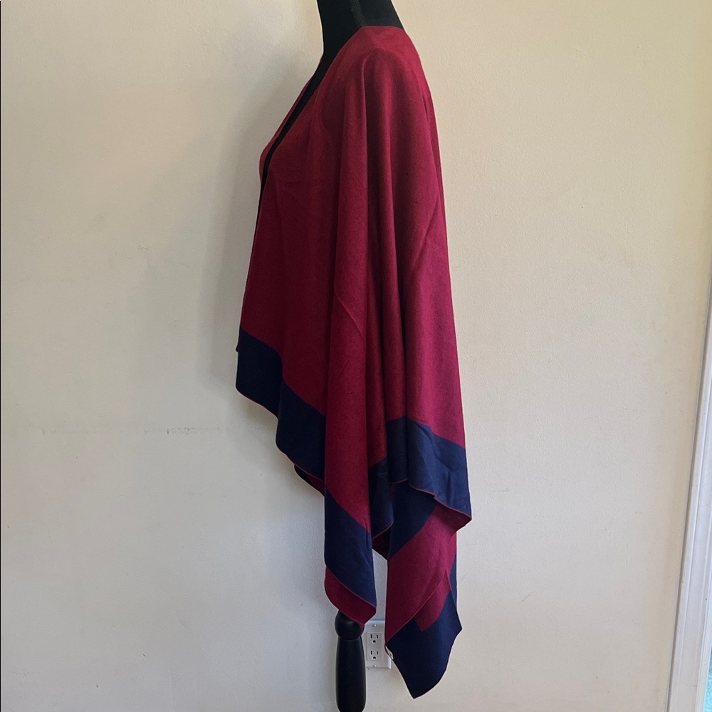 Elegant Burgundy and Navy Women's Shawl - Picture 3 of 6